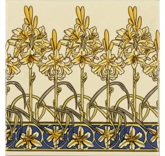 Alphonse Mucha Orchid On Colonial White